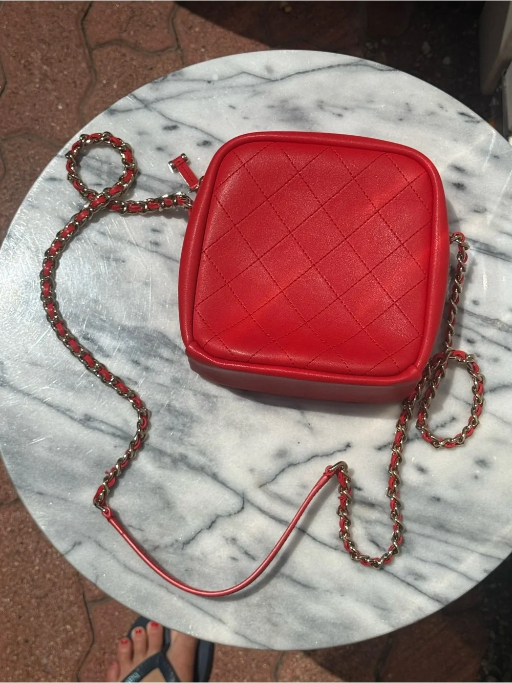 2019 Chanel Cruise Red Traveler North South Camera Bag w/ Pocket and Strap NWOT